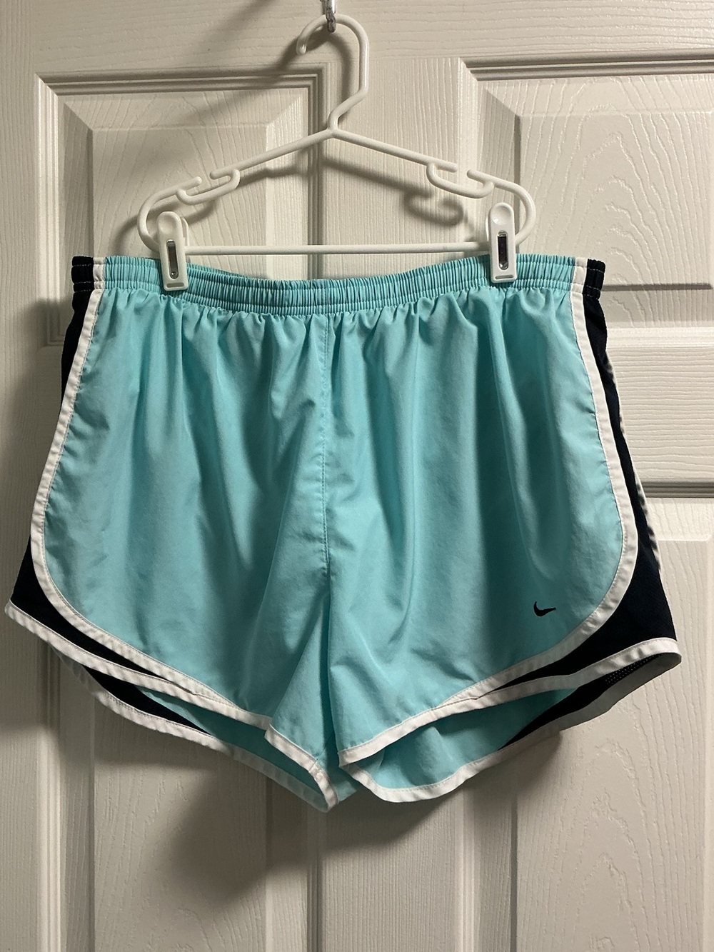 Nike Women’s Aqua Athletic Shorts with Navy Trim